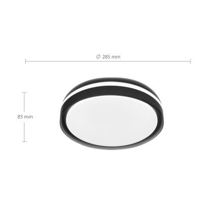 Brilagi - Plafonieră LED NAOMI, 24W, 230V, Ø 28,5 cm, negru