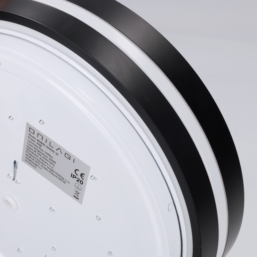 Brilagi - Plafonieră LED NAOMI, 24W, 230V, Ø 28,5 cm, negru