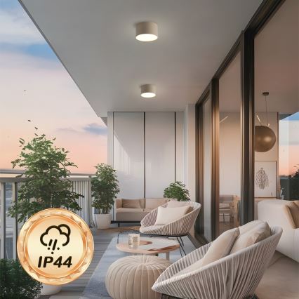 Brilagi - Plafonieră LED FORIS pentru baie, 9W/230V, Ø 9 cm, bej, IP44, CRI 90