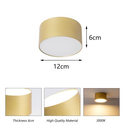 BRILAGI - Plafonieră LED pentru baie FORIS LED/14W/230V Ø 12 cm auriu IP44