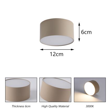 Brilagi - Plafonieră LED pentru baie FORIS LED/14W/230V Ø 12 cm, bej, IP44