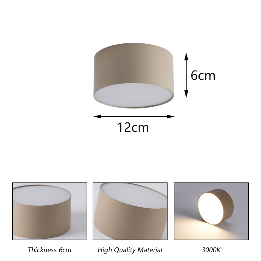 Brilagi - Plafonieră LED pentru baie FORIS LED/14W/230V Ø 12 cm, bej, IP44