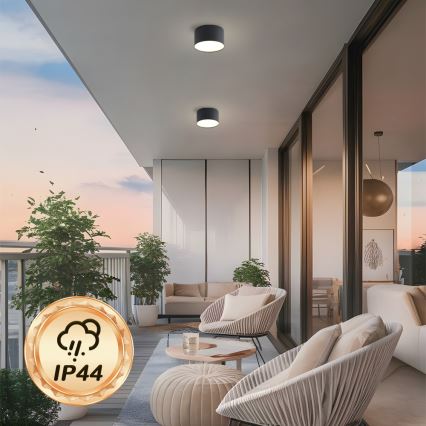 Brilagi - Plafonieră LED pentru baie FORIS LED/9W/230V Ø 9 cm, negru, IP44