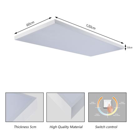 Brilagi - Plafonieră LED pentru baie FRAME LED/96W/230V 120x60 cm 3000/4000/6000K IP44 alb