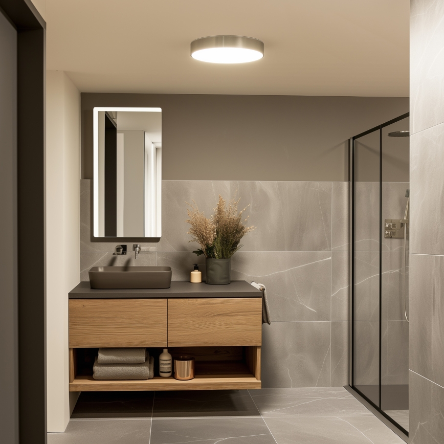 Brilagi - Plafonier LED pentru baie POOL LED/36W/230V 3000/4000/5500K Ø 40 cm IP54 crom mat