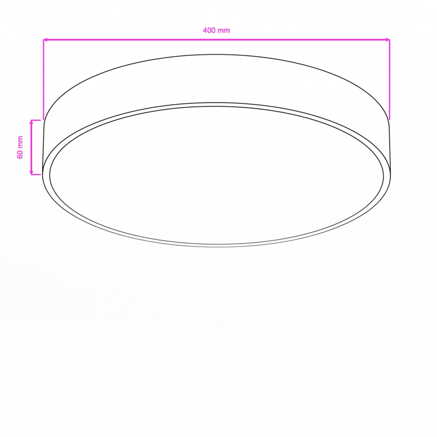 Brilagi - Plafonieră LED pentru baie POOL LED/36W/230V 3000/4000/5500K Ø 40 cm IP54 neagră