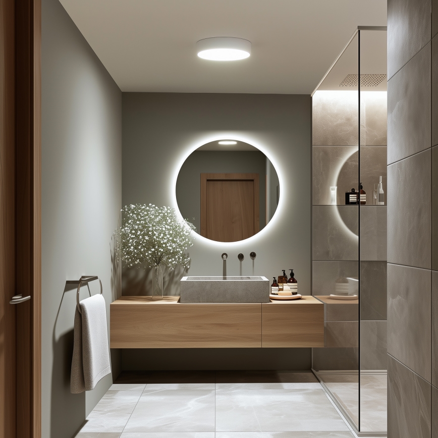 Brilagi Plafonieră LED pentru baie POOL, 24W, 230V, 3000/4000/5500K, Ø 30 cm, IP54, alb