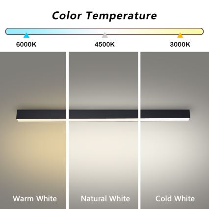 Brilagi - Plafonieră LED pentru baie SLEEKLINE LED/40W/230V 3000/4500/6000K neagră IP44