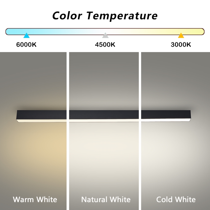 Brilagi - Plafonieră LED pentru baie SLEEKLINE LED/40W/230V 3000/4500/6000K neagră IP44