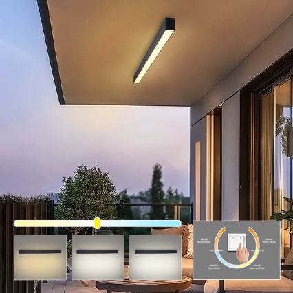 Brilagi - Plafonieră LED pentru baie SLEEKLINE LED/40W/230V 3000/4500/6000K neagră IP44