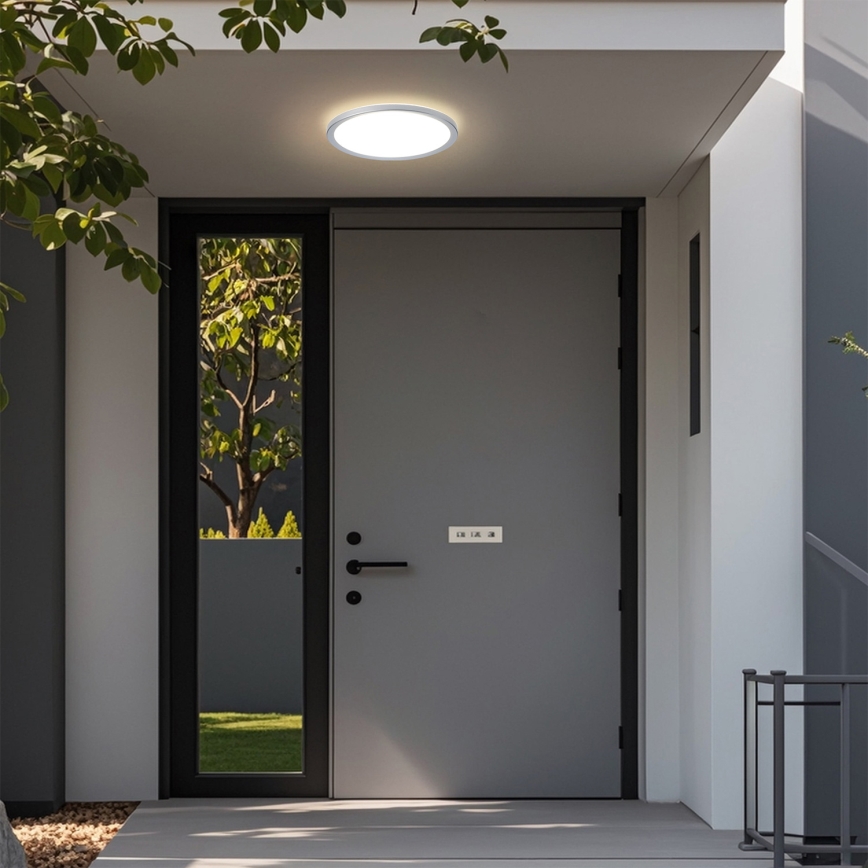 Brilagi - Plafonieră LED pentru baie ULTRA SLIM LED/12W/230V Ø 22,5 cm argintie IP54