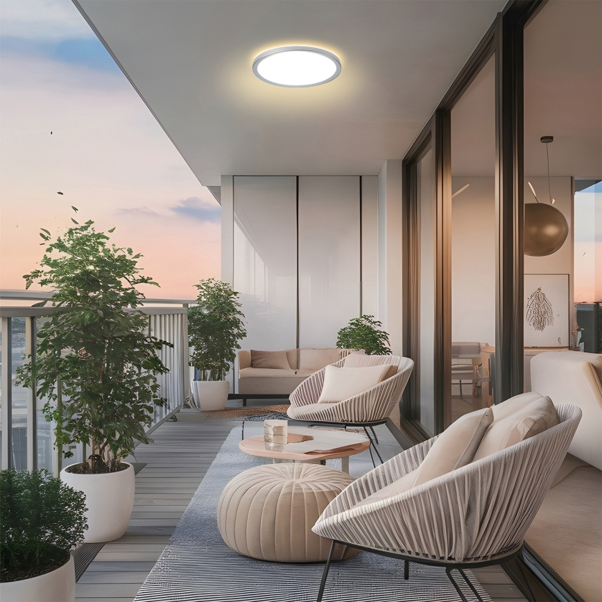 Brilagi - Plafonieră LED pentru baie ULTRA SLIM LED/12W/230V Ø 22,5 cm argintie IP54