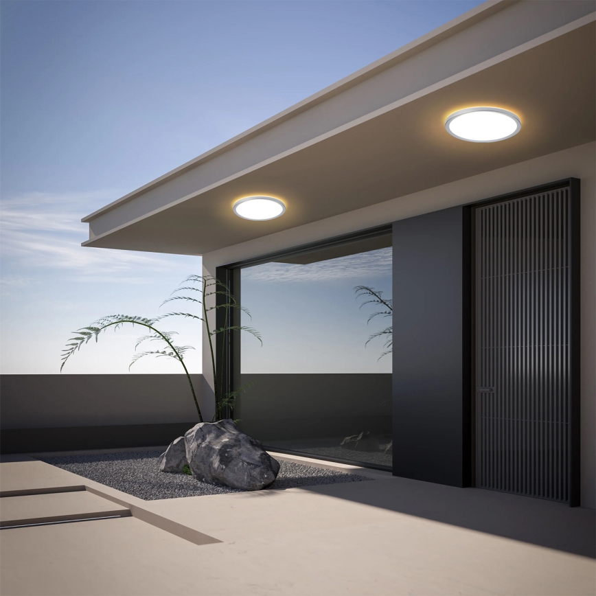 Brilagi - Plafonieră LED Ultra Slim pentru baie, 18W/230V, Ø 30 cm, argintiu, IP54