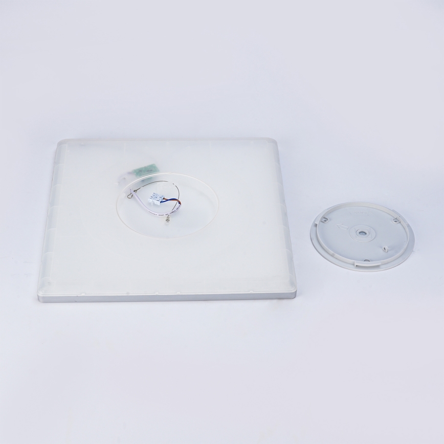 Brilagi - Plafonieră LED pentru baie ULTRA SLIM, 24 W, 230 V, 42 x 42 cm, argintie, IP54