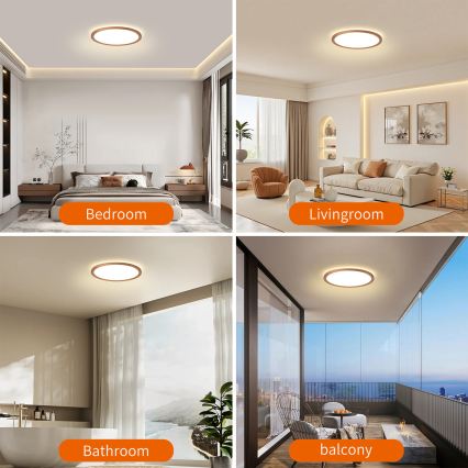 Brilagi - Lampă LED de tavan pentru baie ULTRA SLIM LED/12W/230V Ø22,5 cm aur roz IP54