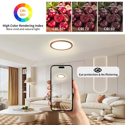 Brilagi - Lampă LED de tavan pentru baie ULTRA SLIM LED/12W/230V Ø22,5 cm aur roz IP54