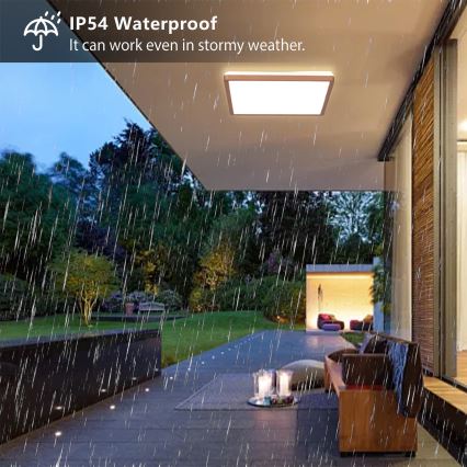 Brilagi - Plafonieră LED pentru baie Ultra Slim, 24 W, 230 V, 42 x 42 cm, auriu roz, IP54