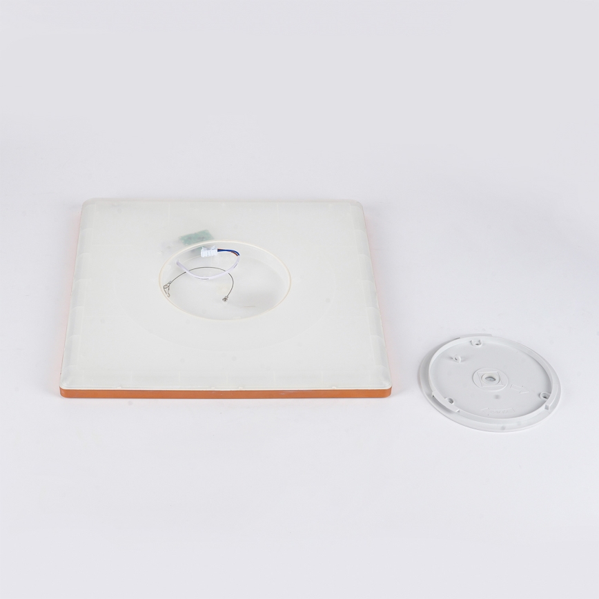 Brilagi - Plafonieră LED pentru baie Ultra Slim, 24 W, 230 V, 42 x 42 cm, auriu roz, IP54