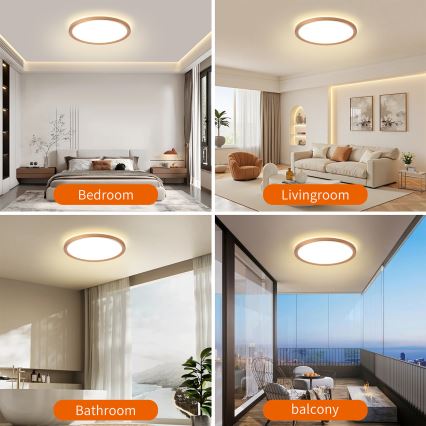 Brilagi - Plafonieră LED pentru baie ULTRA SLIM, 24W/230V, Ø 42 cm, aur roz, IP54