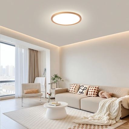 Brilagi - Plafonieră LED pentru baie ULTRA SLIM, 24W/230V, Ø 42 cm, aur roz, IP54