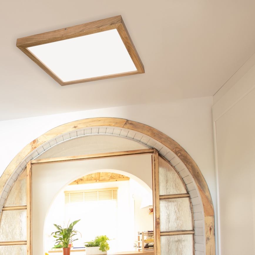Brilagi - Plafonieră LED pentru baie WOODY FRAME LED/40W/230V 60x60 cm IP44 stejar