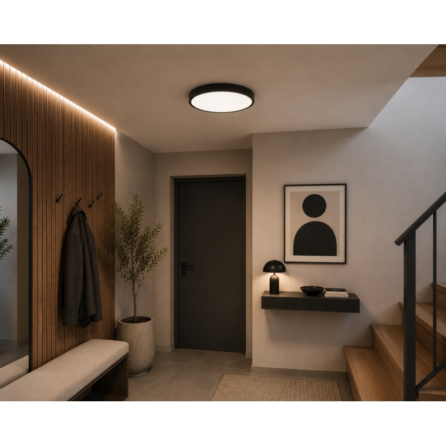 BRILAGI - Plafonieră LED ZENNA pentru baie, 24W, 230V, Ø 35 cm, IP44, antracit