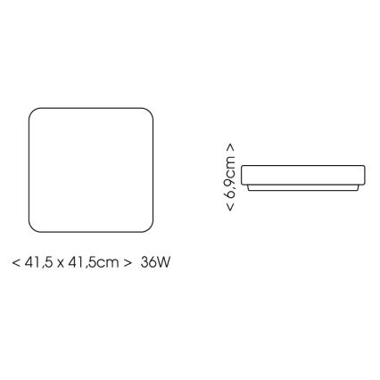 BRILAGI - plafonieră de baie LED cu senzor ZENNA LED/36W/230V 41,5x41,5 cm IP44 negru + telecomandă