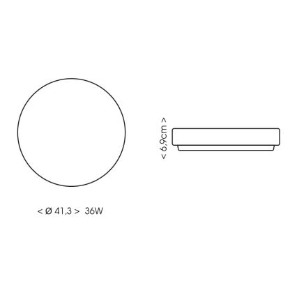BRILAGI - Lampă LED de tavan pentru baie cu senzor ZENNA LED/36W/230V Ø 41,3 cm IP44 negru + telecomandă