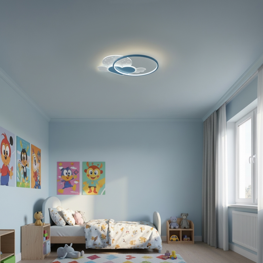 Brilagi - Plafonieră LED pentru copii LOVE 48W/230V 3000/4500/6000K albastră