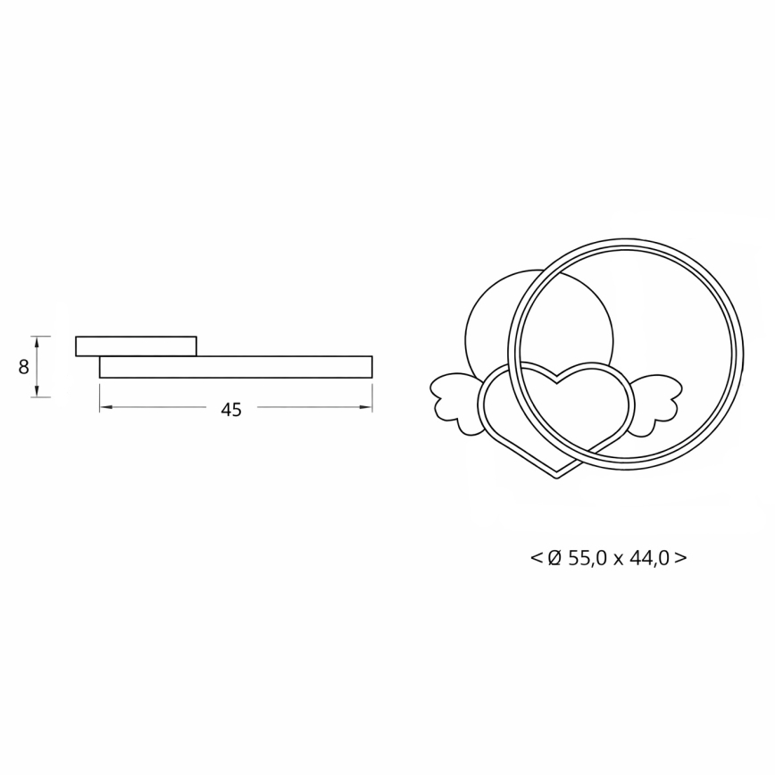Brilagi - Plafonieră LED pentru copii LOVE 48W/230V 3000/4500/6000K albastră
