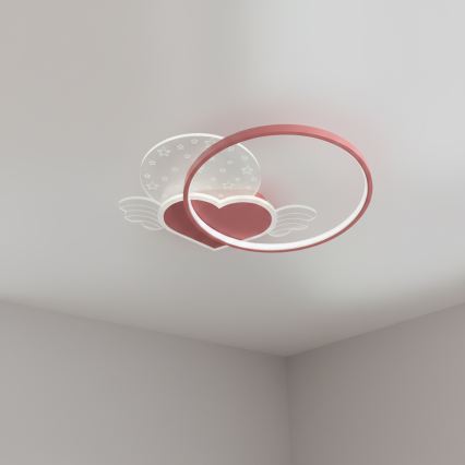 Brilagi - Plafonieră LED pentru copii LOVE, 48W, 230V, 3000/4500/6000K, roz