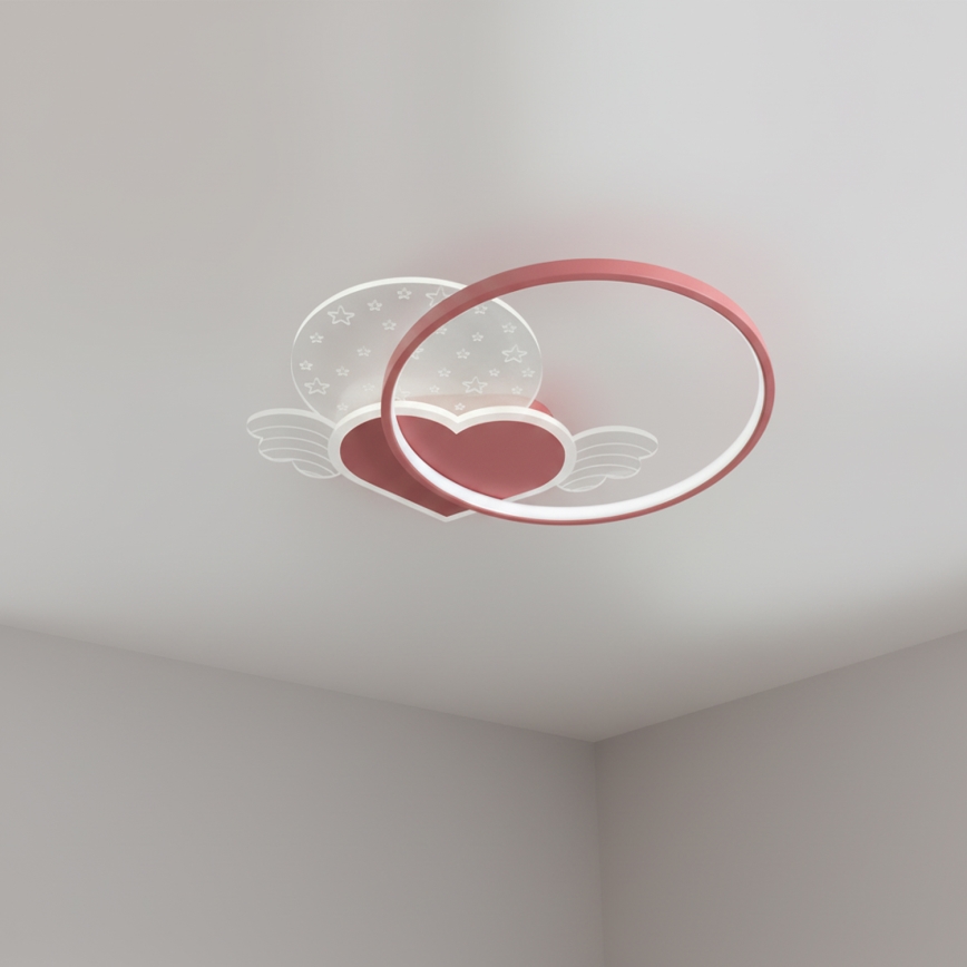 Brilagi - Plafonieră LED pentru copii LOVE, 48W, 230V, 3000/4500/6000K, roz