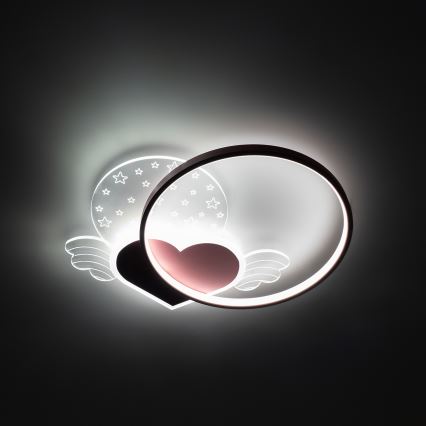 Brilagi - Plafonieră LED pentru copii LOVE, 48W, 230V, 3000/4500/6000K, roz