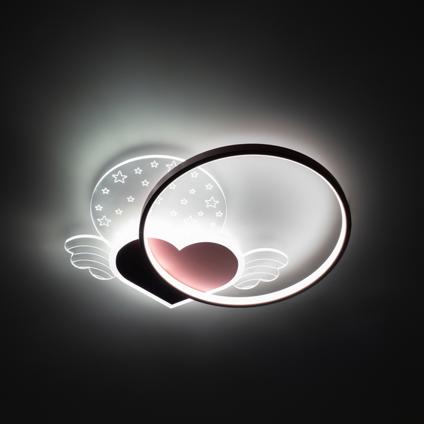 Brilagi - Plafonieră LED pentru copii LOVE, 48W, 230V, 3000/4500/6000K, roz