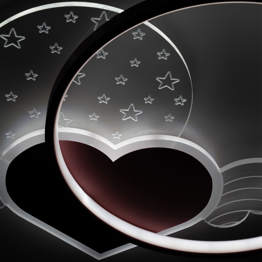 Brilagi - Plafonieră LED pentru copii LOVE, 48W, 230V, 3000/4500/6000K, roz