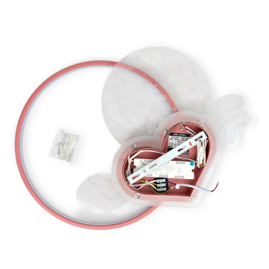 Brilagi - Plafonieră LED pentru copii LOVE, 48W, 230V, 3000/4500/6000K, roz