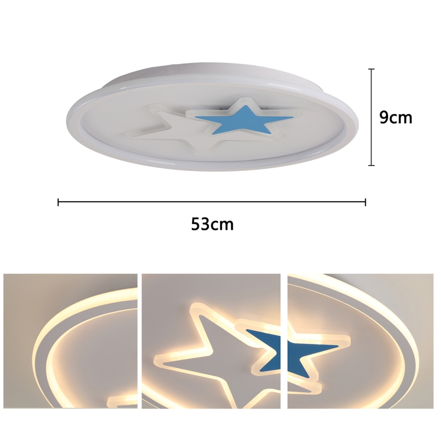 Brilagi - Plafonieră LED pentru copii STARS, 35 W, 230 V, Ø 53 cm