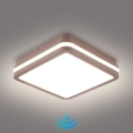 Brilagi - Plafonieră LED pentru exterior cu senzor BENE LED/18W/230V 21,5x21,5 cm maro IP54