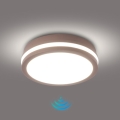 Brilagi - Plafonieră LED pentru exterior cu senzor BENE LED/18W/230V Ø 21,5 cm maro IP54