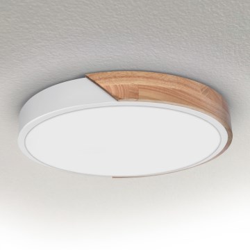 Brilagi - Plafonieră LED PILANA, 24W/230V, stejar/alb, Ø 30 cm