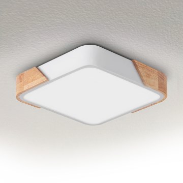 Brilagi - Plafonieră LED PILANA LED/24W/230V, stejar/alb, 32 x 32 cm
