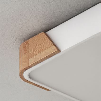 Brilagi - Plafonieră LED PILANA LED/24W/230V, stejar/alb, 32 x 32 cm