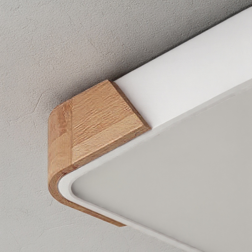 Brilagi - Plafonieră LED PILANA LED/24W/230V, stejar/alb, 32 x 32 cm