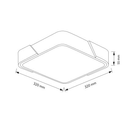 Brilagi - Plafonieră LED PILANA LED/24W/230V, stejar/alb, 32 x 32 cm