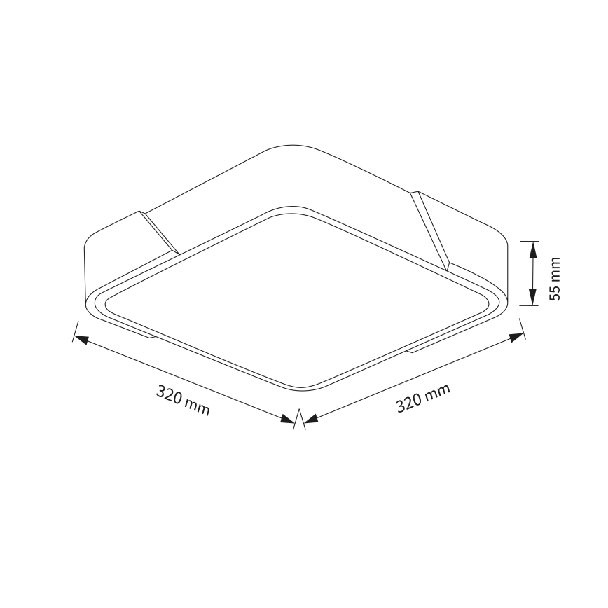 Brilagi - Plafonieră LED PILANA LED/24W/230V, stejar/alb, 32 x 32 cm