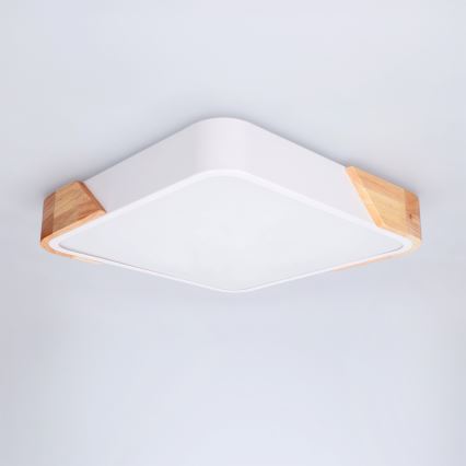 Brilagi - Plafonieră LED PILANA LED/24W/230V, stejar/alb, 32 x 32 cm