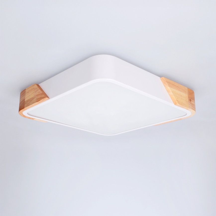Brilagi - Plafonieră LED PILANA LED/24W/230V, stejar/alb, 32 x 32 cm