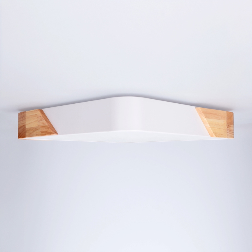 Brilagi - Plafonieră LED PILANA LED/24W/230V, stejar/alb, 32 x 32 cm