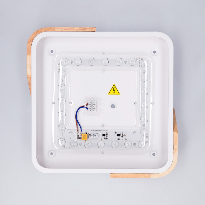 Brilagi - Plafonieră LED PILANA LED/24W/230V, stejar/alb, 32 x 32 cm