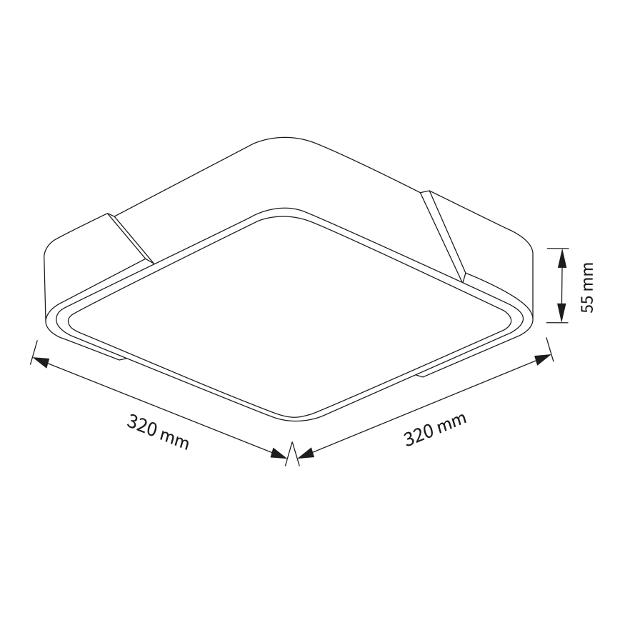 Brilagi - Plafonieră LED PILANA LED/24W/230V, stejar/alb, 32 x 32 cm